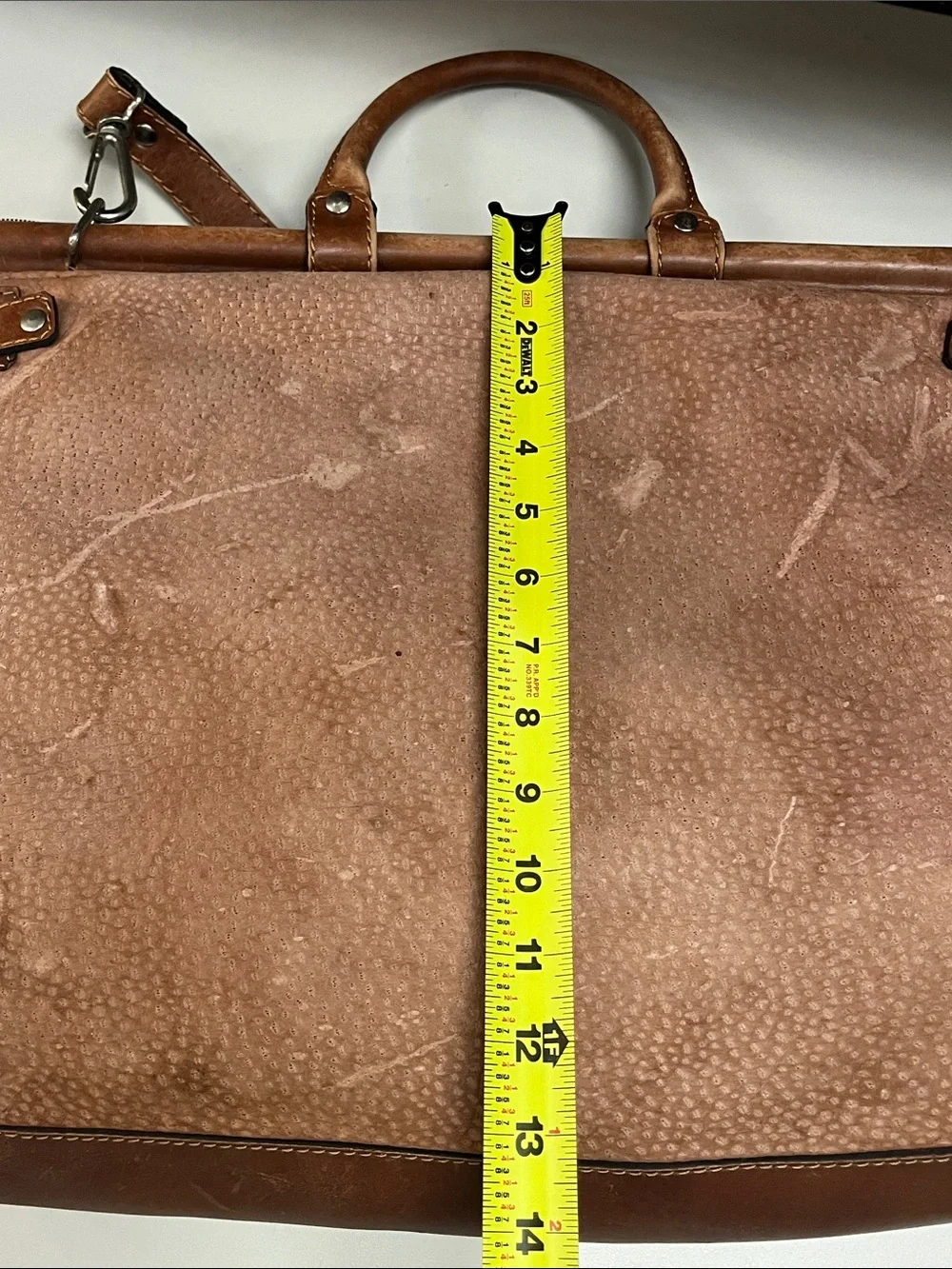 Men's Brown Leather Duffel Bag with Shoulder Strap